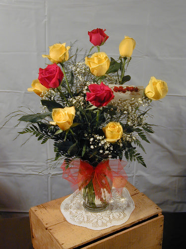 EA 1301 Splendid red and yellow rose Big 10